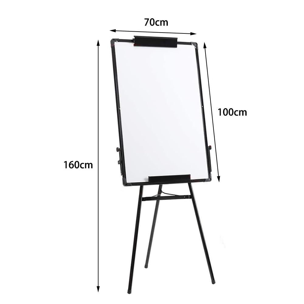 Homewell Whiteboard mit Ständer 100x70 cm, Flipchart-Ständer-Whiteboard, Höhenverstellbar, Stativ, Flipchart Magnetisches White Board mit Whiteboard-Marker, Schwamm und 6 Magnete
