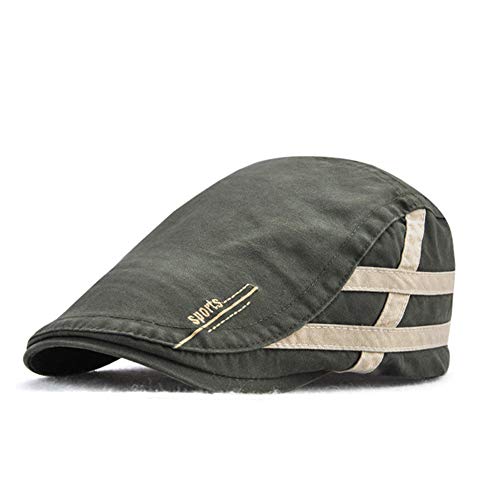 La spedizione dalla Cina Adantico Uomo Cotone Cappello Flat cap (Verde)