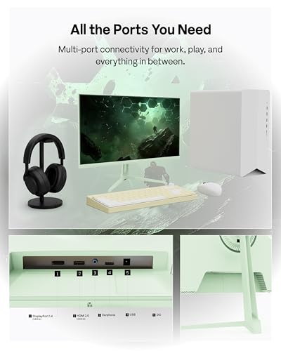 Image of Pixio PX249 Wave Mint Green 24 inch 240Hz Refresh Rate FHD 1080p Resolution Fast IPS Panel 1ms GTG Response Time Built-in Speakers Gaming Monitor with Adaptive Sync