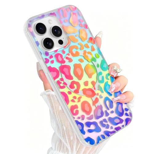 KANGHAR Iridescent Leopard Case for iPhone 15 Pro Max