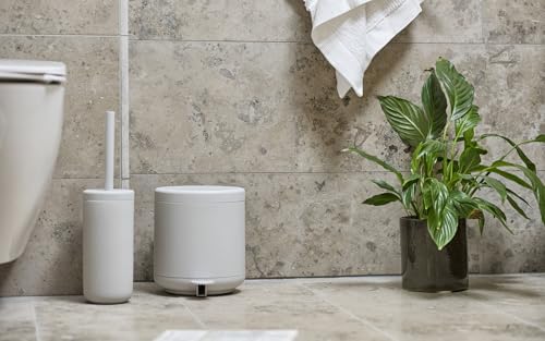 Image of Zone Denmark Nova One Ceramic Toilet Long Brush | with Brush Holder Soft Touch | Enhance Your Bathroom with a Chic and Practical Duo for Modern Style and Effortless Hygiene - Coating (Soft Grey)