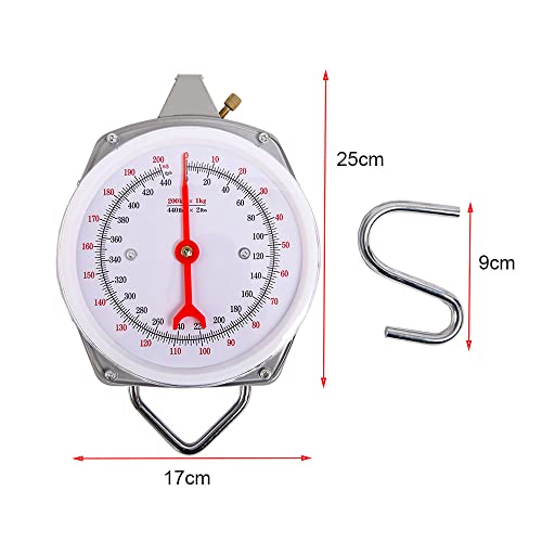Nfzunw NFZUNW-1 Spring Hanging Dial Scale,440Lbs Industrial Hanging Scale,Spring Mechanical Hanging Scale For Kitchen Fishing,Mechanical Luggage Scale thumb #1
