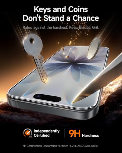 Image of SMARTDEVIL 2 Pack for iPhone 17 Screen Protector, 9H Hardness Military Grade Shatterproof, HD Clear Tempered Glass with Auto Dust-Elimination, Bubble Free, Easy Installation, Case Friendly