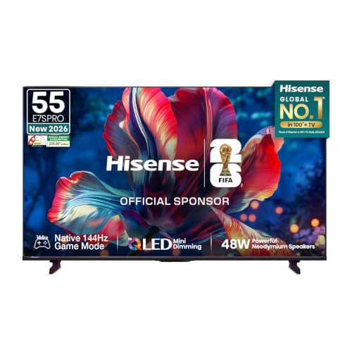 Hisense 55 Inch 55E7S Pro | Mini Dimming | Hi-QLED | Native 144Hz...