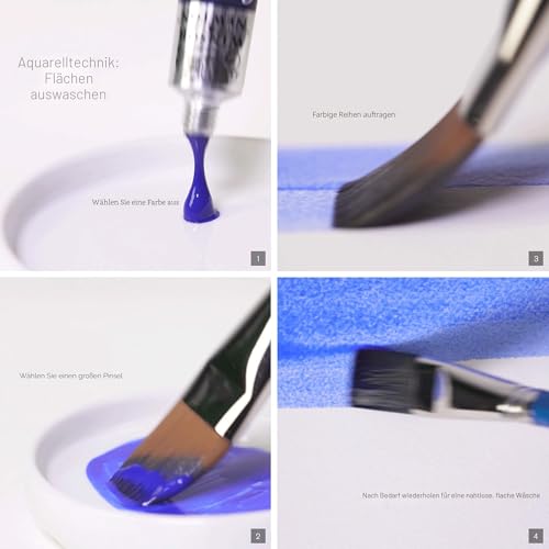 Winsor & Newton 0390640 Cotman Sketchers Pocket Box Aquarellfarbe, 12 hochwertige Wasserfarben in 1/2 Näpfen, 1 Pinsel, 1 Mischpalette