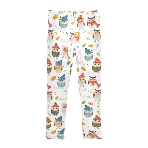 Cute Owls Girls' Leggings Toddler Doodles Kids Yoga Pants Dance Active Tights 4T2