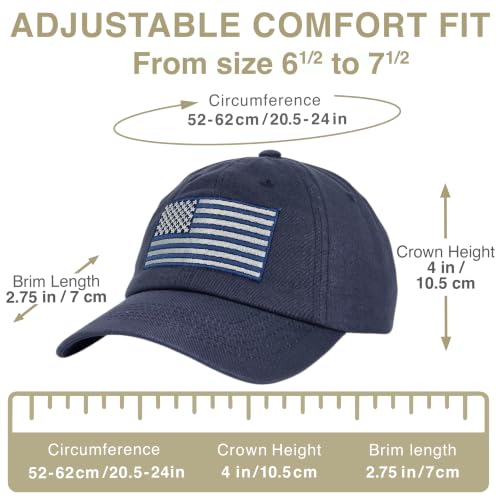 Image of E BY ELIDAN USA Hat, Embroidered American Flag Baseball Cap for Men Women