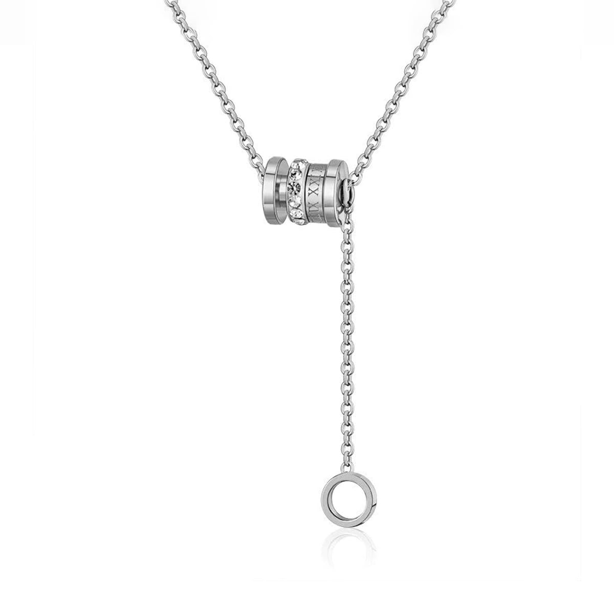 jewels galaxy Silver Plated Stainless Steel Anti Tarnish Cubic Zirconia Pendant with Hanging Loop (CT-PS-48056)-picture-46