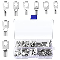 InduSKY 240pcs Marine Grade Heavy Duty Wire Cable Lug Kit, Including 120pcs Tinned Copper