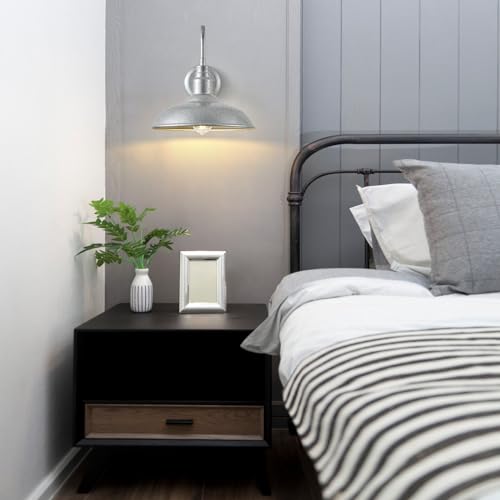 Image of 10in Dome Outdoor Gooseneck Barn Light, 2 Pack Silver Exterior Porch Gooseneck Wall Mount Lighting Fixture, Farmhouse Style Outside Barn Wall Sconce for House, Garage, Waterproof