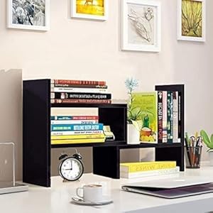 Wylnsie Desktop-Bücherregal Tischregale Schwarz