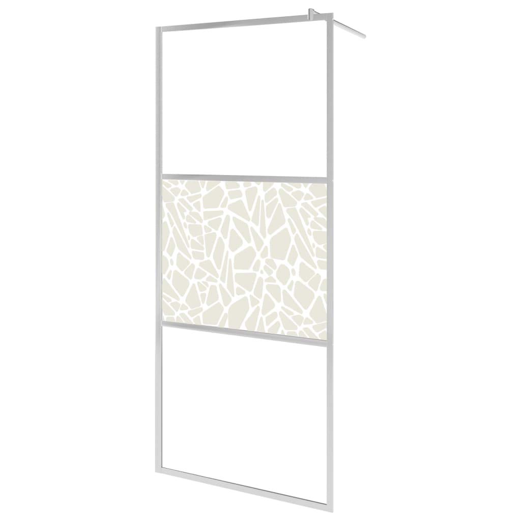 INLIFE Mampara de ducha de cristal templado de piedra, 115 x 195 cm, 30,3 kg, 146653