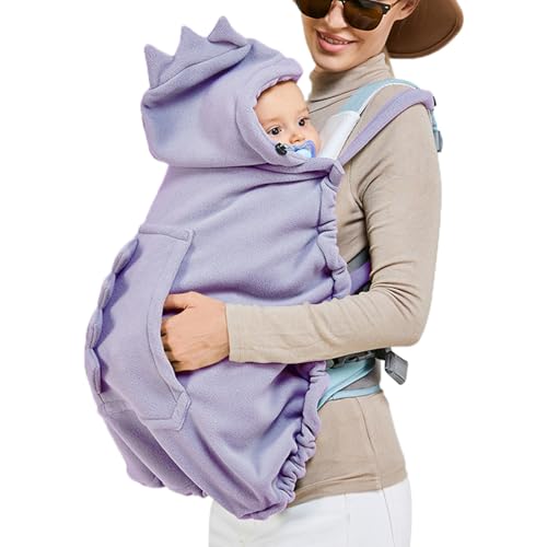 Baby Carrier Cover Stroller Cover Newborn Hooded Stretchy Cloak Soft Kangaroo Hoodie for Mom Baby Suit for All Seasons (Purple)