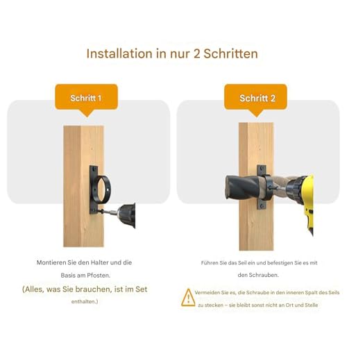 Support de câble pour corde et fixation de balustrade d'escalier - 5