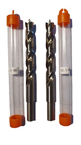 jjw-germany 2 St. HSS-G Präzisions Holzbohrer Spiralbohrer (D= 12,5 mm) mit Zentrierspitze, Schaft 10 mm