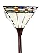 Bellaa 1111 Tiffany Noir Mission Style Torchiere Floor Lamp 72 inch