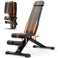 900LBS Adjustable Weight Bench - Foldable Workout Bench Press with 33.5 Extended Backrest for Home Gym Strength Training,Folding Flat Incline Bench with 80x40MM Steel for Full Body Exercise