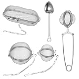 5 Stück Gewürzsieb zum Mitkochen, Edelstahl Teesieb Gewürzei, Gewürzball, Teekugeln, Metall...