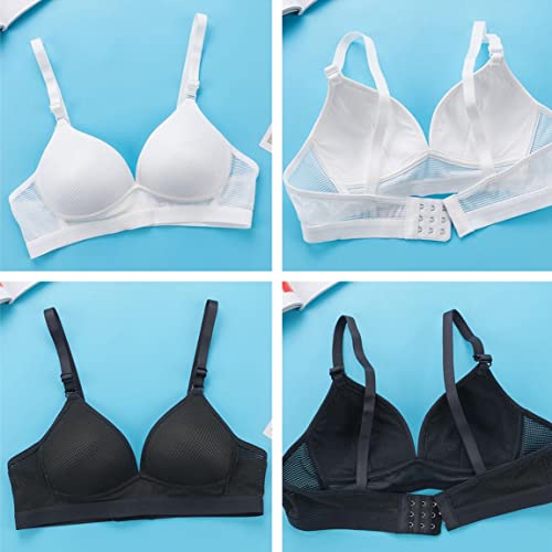 Manjiamei 4 Pack Padded Wireless Soft Everyday Bras For Teens Girls 10-12, 32 #TOP6
