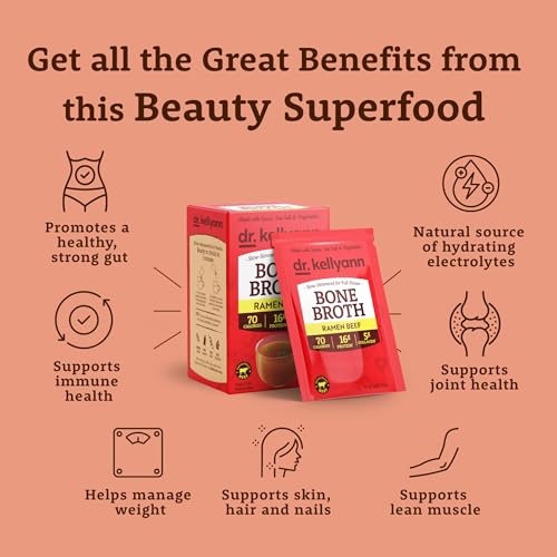 Image of Dr. Kellyann Ramen Beef Bone Broth Packets (7 Servings) - 16g Protein, Grass-Fed Hydrolyzed Collagen, Keto & Paleo-Friendly