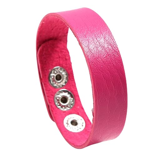 Image of THE MEN THING BLAZEFIT STRAP - 18mm Genuine Leather Bracelet with Stainless Steel Stud Button Closure for Men & Boys (6.6 /7.1 /7.6 inch)