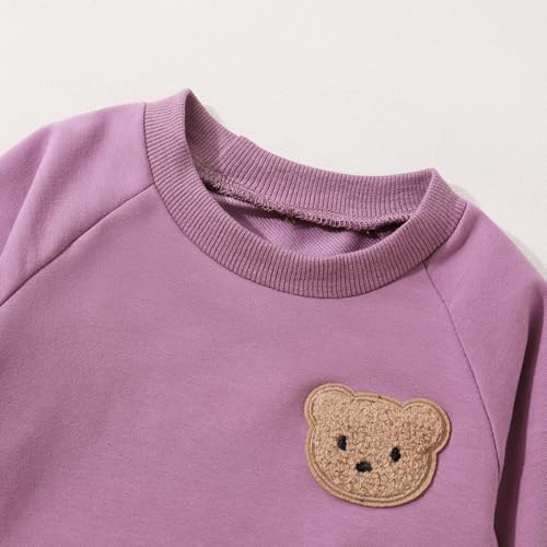 Fall Outfit for Toddler Boy Girl Long Sleeve Bear Sweatshirt Pant Sets Winter Pullover Clothes4
