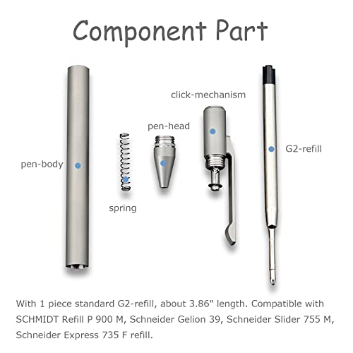 Hamans Ballpoint Pen Titanium Alloy Ballpoint Pen With Clip Writing Pocket Pen Tc4 For Business Office Daily Use #TOP2