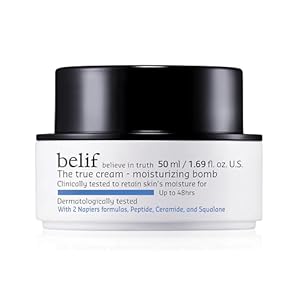 belif The True Cream Moisturizing Bomb | New and Improved | 48hrs of Moisture | Restores Skin Barrier | Peptide, Ceramide, Squalane | Skincare Daily Moisturizer Face Cream | All Skin Types | K-beauty