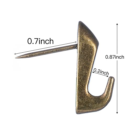 Image of Push Pin Picture Hooks Push Pin Hanger Picture Hanging Nails for Home Office Fabric Wall Wooden,15 Pack (Bronze)