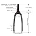 Kadimendium Bike Front Fork, Professional High Strength 20 Inch Mountain Bike Fork Lightweight Carbon Fiber for Folding Bike for 28.6mm Straight Tube