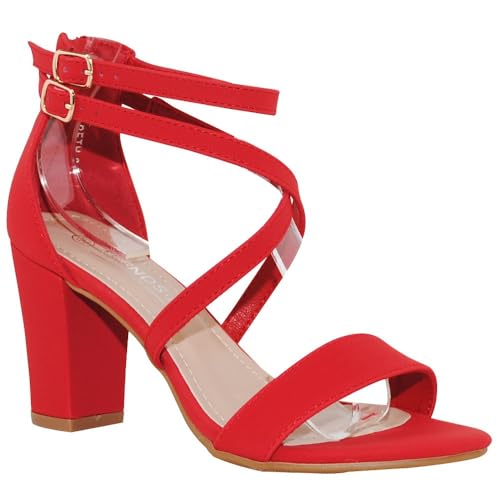 Image of Women's Chunky Heel Ankle Strap Sandals
