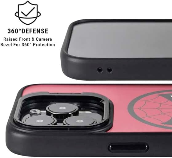Skinit Kickstand Phone Case Compatible with iPhone 16 Pro - Officially Licensed Marvel Spiderman Spiderman Emblem Design