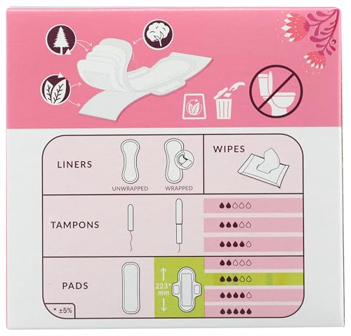Image of Natracare Ultra Extra Pads with Wings, Regular, Individually Wrapped, Made with Certified Organic Cotton, Ecologically Certified Cellulose Pulp and Plant Starch (1 Pack, 12 Pads Total)