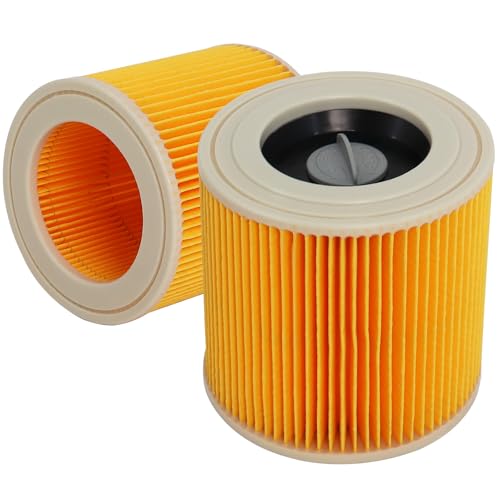 Cartridge Filter Compatible with Karcher, 2Pcs Replacement for WD2 WD3 MV2 MV3 Series A K SE 4001 SE 4002 Wet & Dry Vacuum Cleaners part NO KAR64145520 by Gekufa