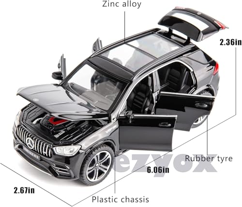 Image of 1 /32 Scale Benz AMG GLE 63S SUV Toy Car, Alloy Diecast Collectible Pull Back Car Model with Light and Sound Toy Vehicles for Adults Boys Girls Gift Toy (Black)