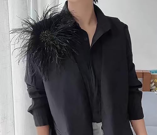 Image of 8inches Extra large feather and crystal brooch, Wedding or gala guest, Gift for her