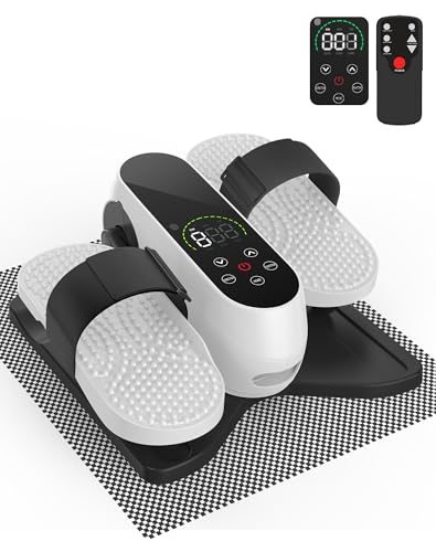 Under Desk Elliptical Machine, Electric Leg Exerciser as Seen on TV,12 Speeds Leg Exerciser While Sitting for Seniors, Quiet Pedal Exerciser with Remote Control for Home Office(White)