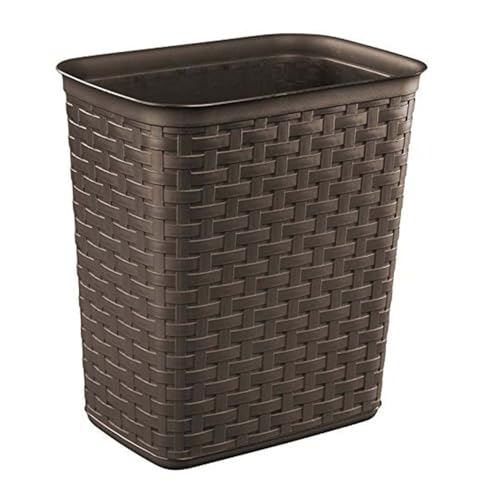 3.4 Gallon Trash Can, Woven Plastic Wastebasket...