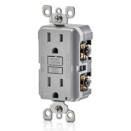 Leviton GFCI Weather-Resistant Outlet, 15 Amp, Self Test, Tamper-Resistant with LED Indicator Light...