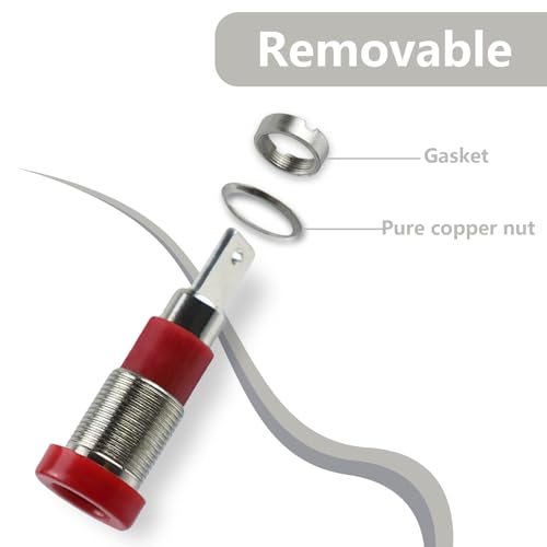 NineSSJLY 12 Stück Bananenbuchse 4mm – Bananenstecker Buchse für 4mm Stecker – Rot & Schwarz (je 6 Stück) – Bananenstecker Anschlussbuchse max. 10A – 29x10mm – Isoliert & Leitfähig