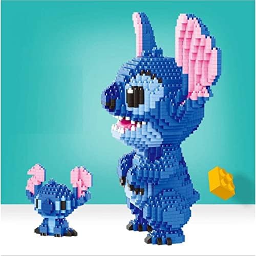 HYJYXQ 2Pcs Nano Building Blocks, Blue Anime Model Micro Blocks 3D Puzzle, Stitch Blocks Building Kit, Parent-Child Interactiontoys Christmas Birthday Gift for Boys Girls