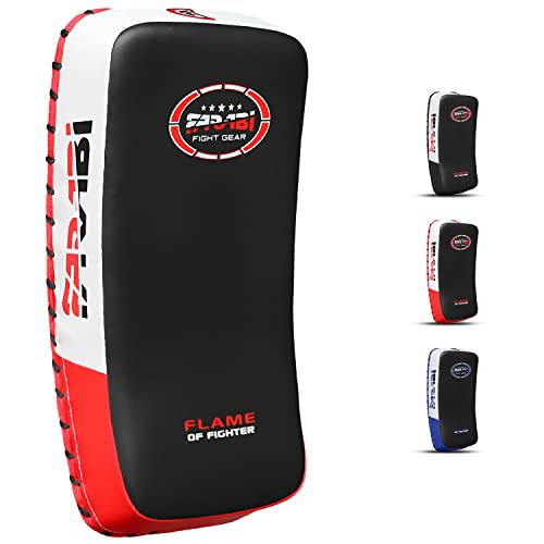 Farabi Sports schlagpolster für Coaching, Training, Kickboxen Curved Kick Pads, schlagpolster Kampfsport trittpolster MMA Muay Thai Pads X 1 Stück Single (Red)