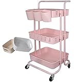 Freletry Estante organizador de almacenamiento de 3 niveles con 3 tazas colgantes + 8 ganchos + 2 cajas de almacenamiento para el hogar, 8 ganchos y 2 cajas de