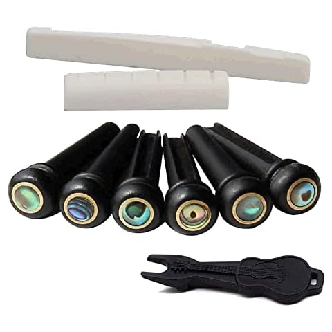 Alnicov Acoustic Guitar Bone Saddle and Nut Set Cover