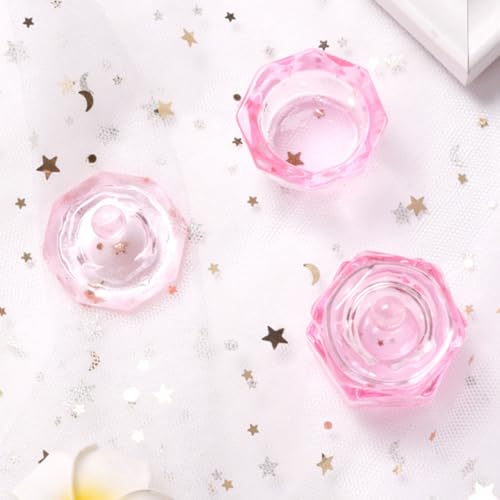 TEHAUX 2 piezas vasos de cristal para líquido de uñas miniatura 4