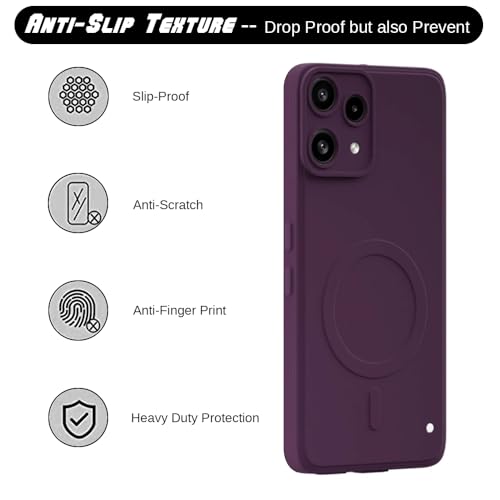 Image of Back Cover | MagFit Ring Design (Non-Magnetic) | Shockproof Case | Anti-Slip Grip | Raised Camera Edges | Slim Protective Case for Nothing Phone (3a) Lite 5G (Purple)