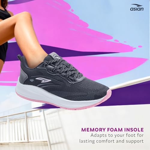 Image of ASIAN Mercury-25 Women's Sports Shoes | Trendy, Comfortable Walking Sneakers | Memory Foam Technology, Breathable Knit for Running, Walking & Travel