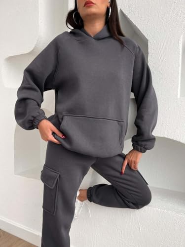 Image of KOTTY Women's Fleece Tracksuit | Comfortable Winter Coordset with Joggers & Hoodie | Soft Workout Wear for Walking, Trekking & Gym