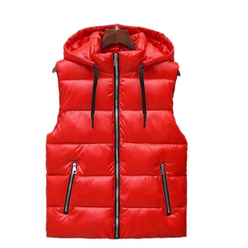 Gilet chaud d'hiver veste en coton sans manches rouge de ski