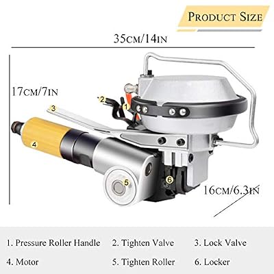 Hanchen Pneumatic Strapping Tools Integrated Strapping Machine 16mm/19mm Steel Belt Pneumatic Iron Belt Baler CE (19mm(0.75in))